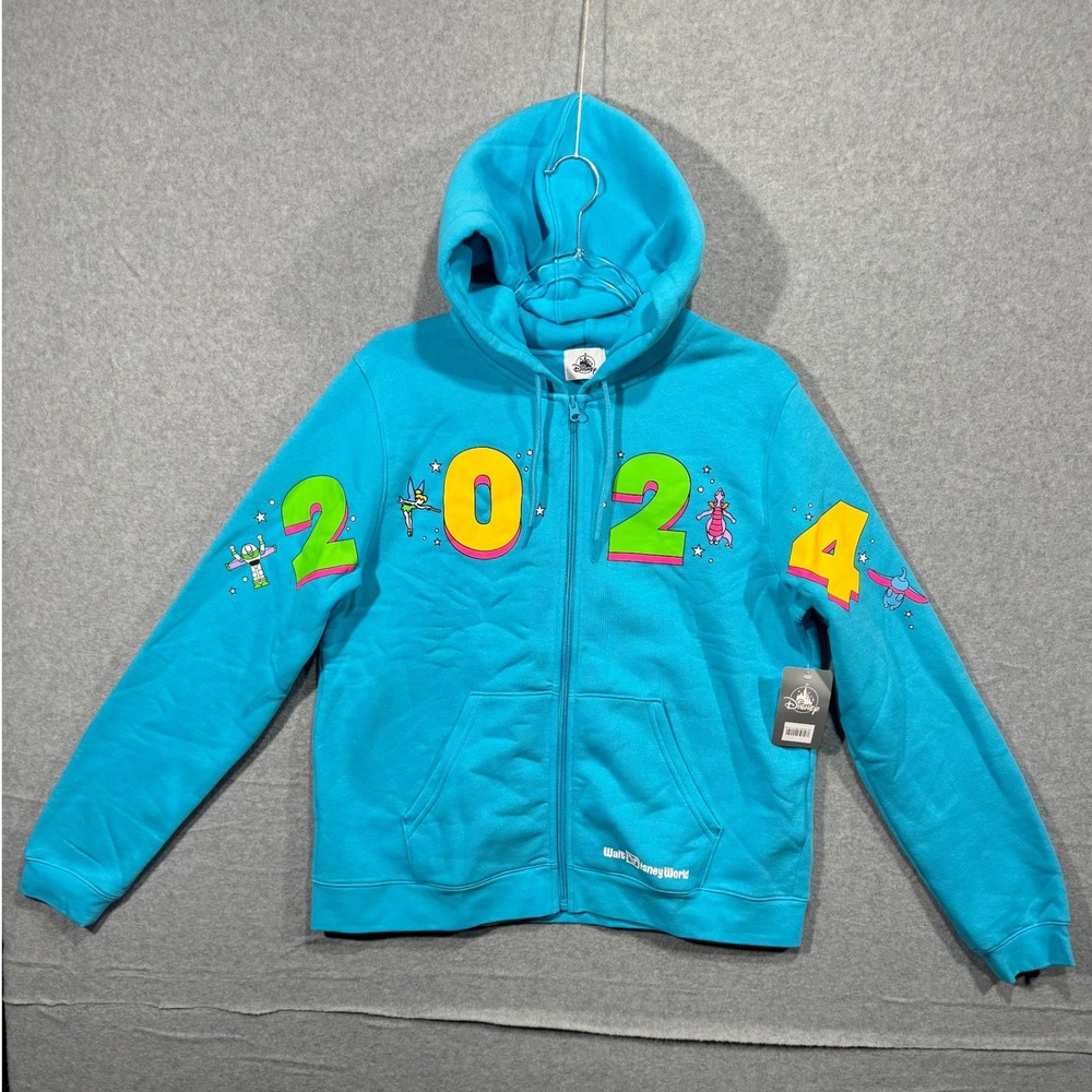 Disney Hoodie 2024 Womens XL Zip Up Sweatshirt Blue